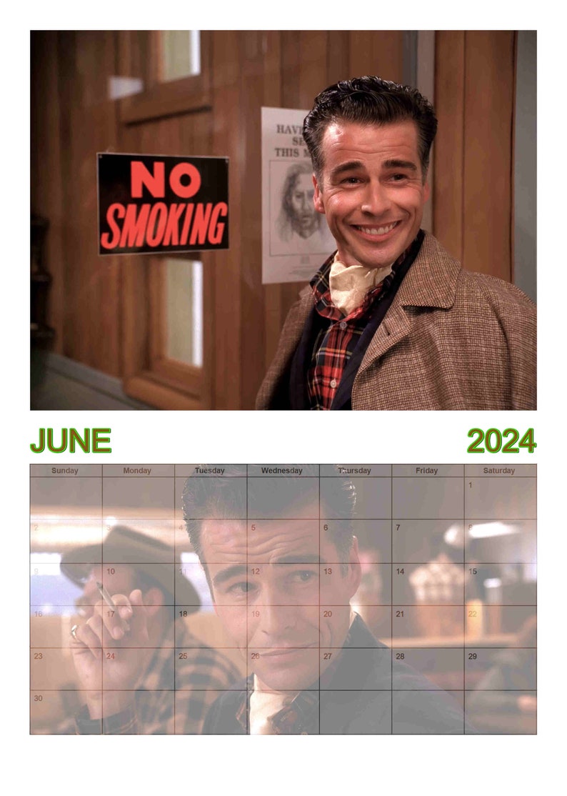 Hunks of Twin Peaks, A4 Wall calendar, 2024 version image 4