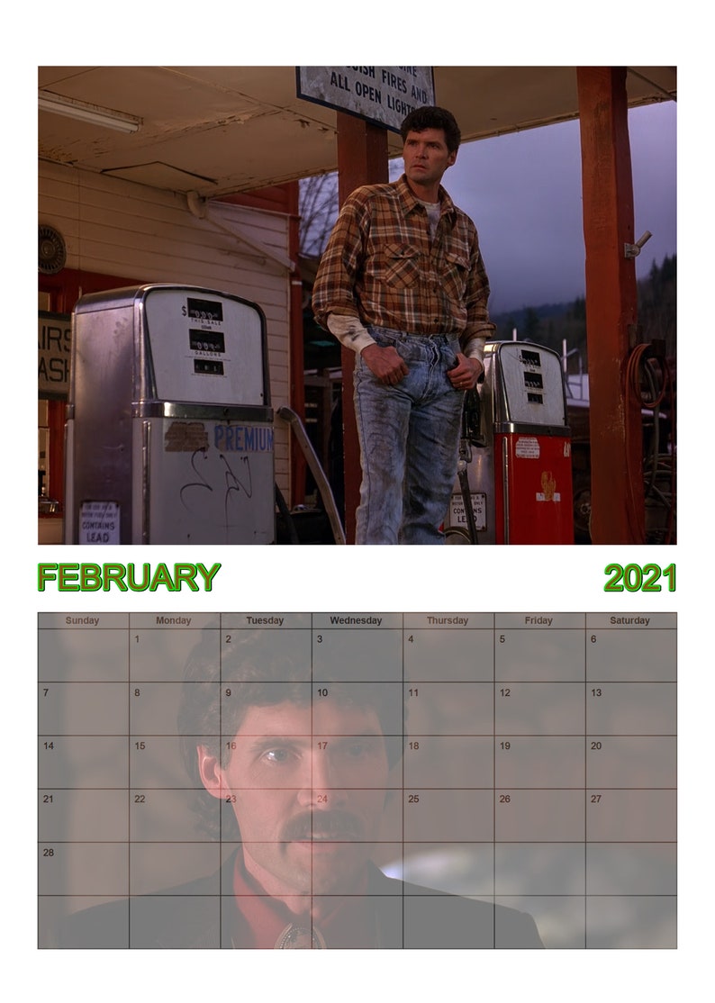 Hunks of Twin Peaks 2021 Wall calendar A4 Etsy