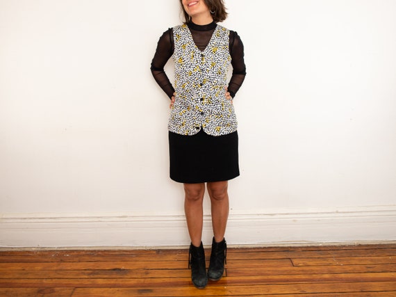 geometric mosaic print pocketed vest - image 2