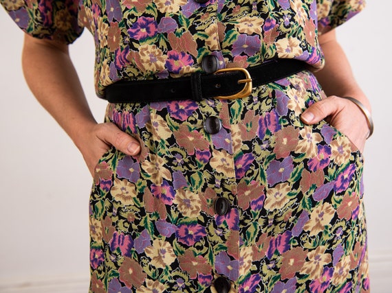 button front floral dress with pockets - image 6