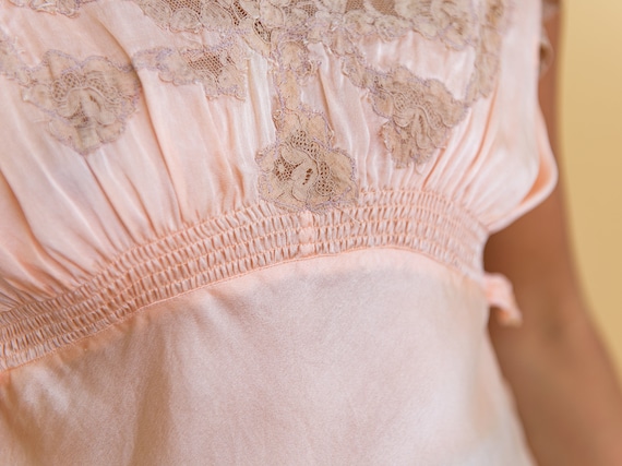 blush pink silk camisole with lace appliqué - image 6