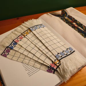 Vintage Embroidery Bookmark, Handmade Gift, Ukrainian Embroidery