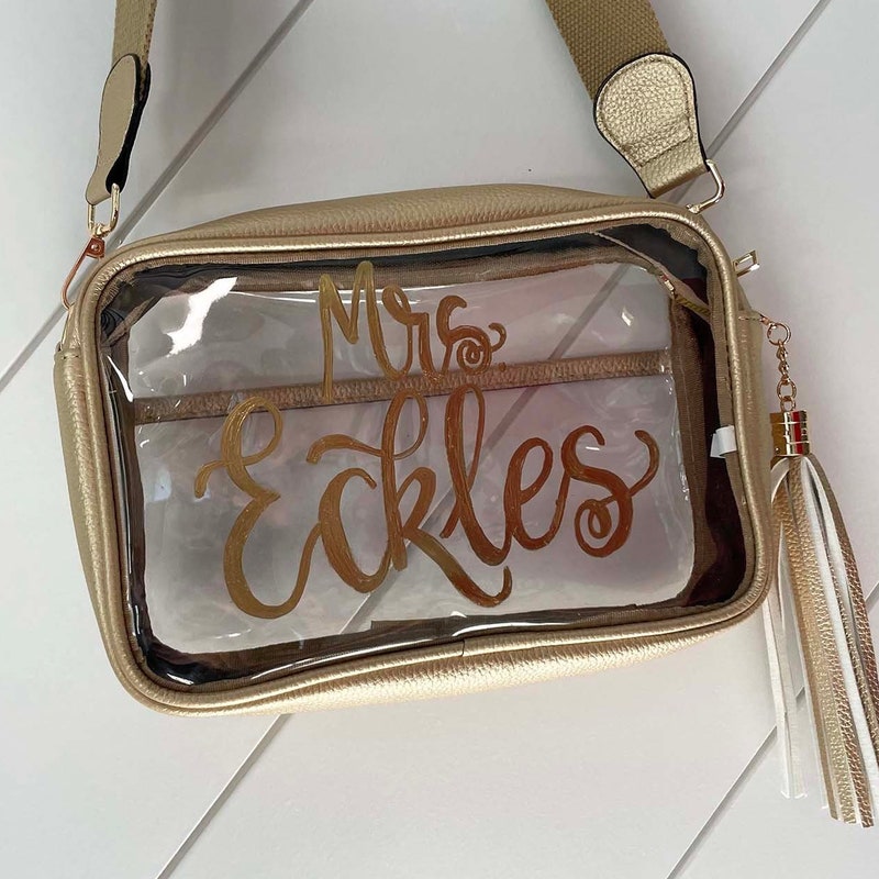 Clear Gold Snake Stadium Cell Crossbody main image 1