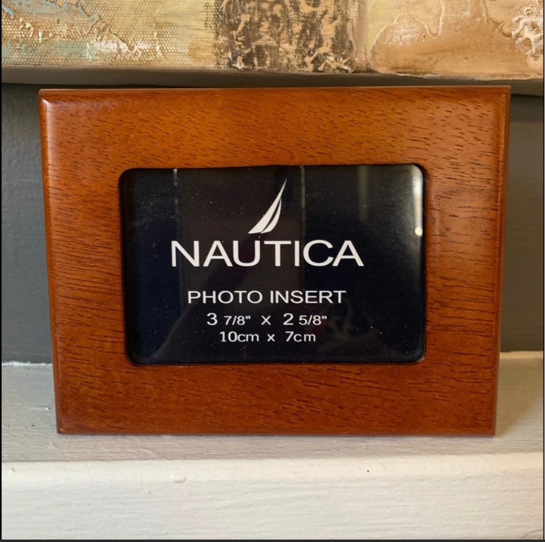 Nautica Wooden Box Business Card Holder Storage Office Decor Mens