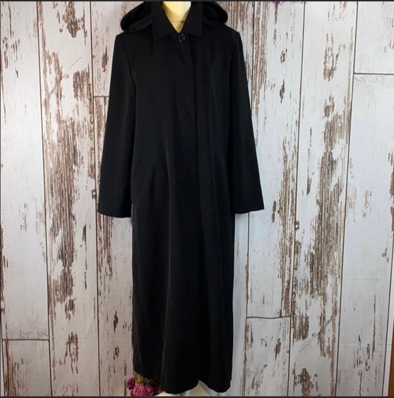 Vintage gallery black long trench coat/fall coat G