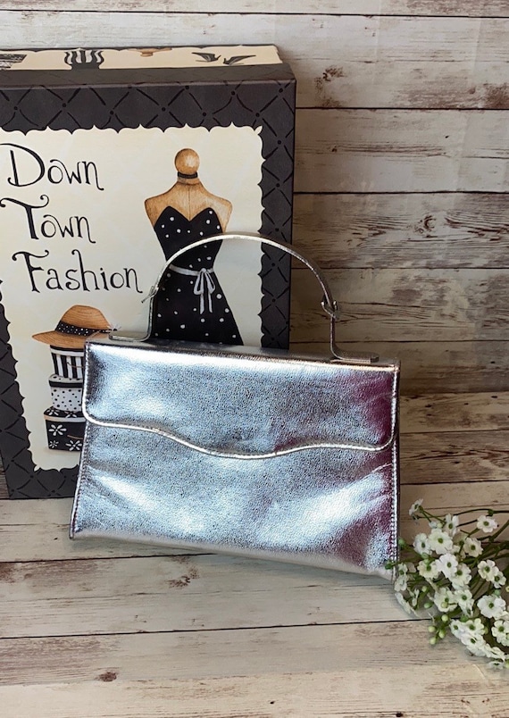 Vintage HL USA, Silver Purse, Formal Bag,Hand bag… - image 1