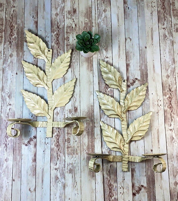 Vintage Cast iron wall candle holders sconces set of 2/gift Etsy