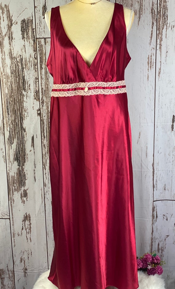 Red California dynasty vintage nightgown sleepwear in… - Gem