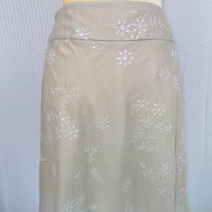 Vintage cottage core embroidered my Michelle lined cotton skirt size 3/4 small