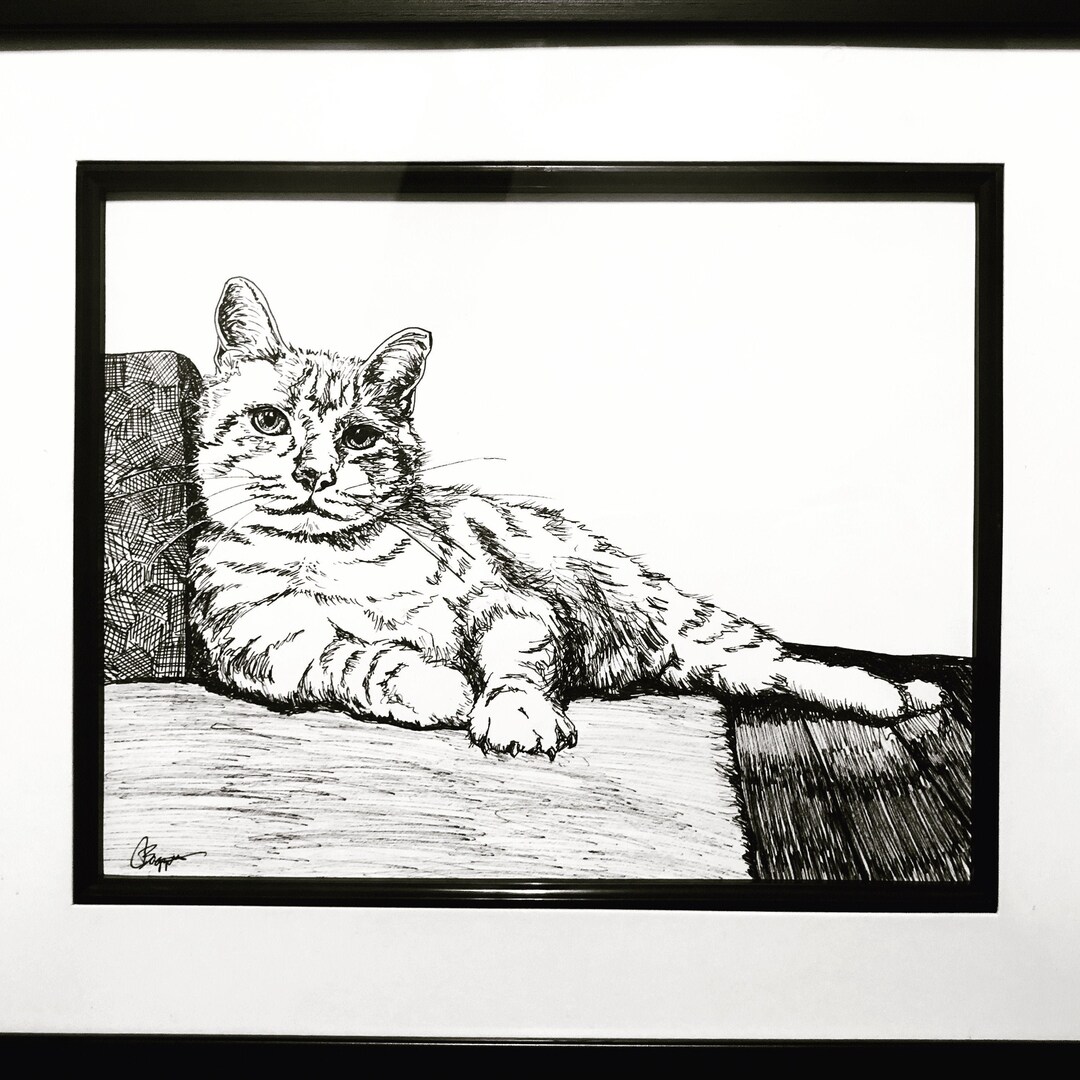 Custom Pet Portrait | Pen and Ink Pet Drawing | Dog Portrait | Cat ...