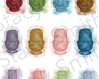 Fairy Lamp Printable Sticker Sheet - DIGITAL DOWNLOAD