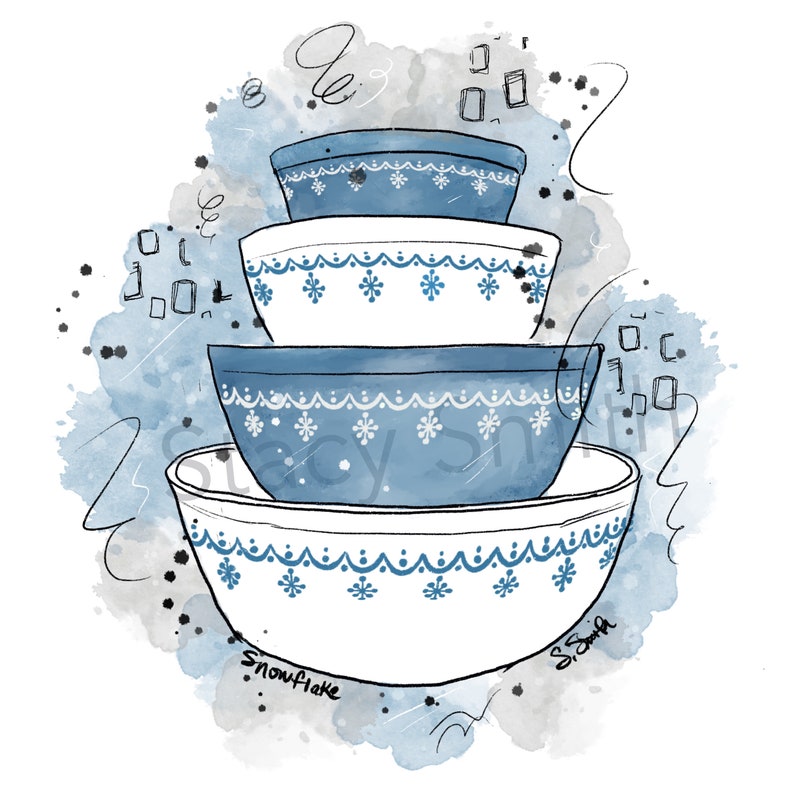 Vintage Pyrex Drawing Snowflake Pattern - DIGITAL DOWNLOAD - Etsy