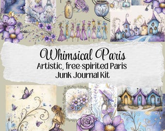 Whimsical Paris Printable Junk Journal Kit