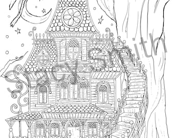 Coloring Page School for Magical Mavens - PDF DIGITAL DOWNLOAD