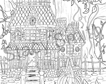 Coloring Page Whispering Oak - PDF DIGITAL DOWNLOAD