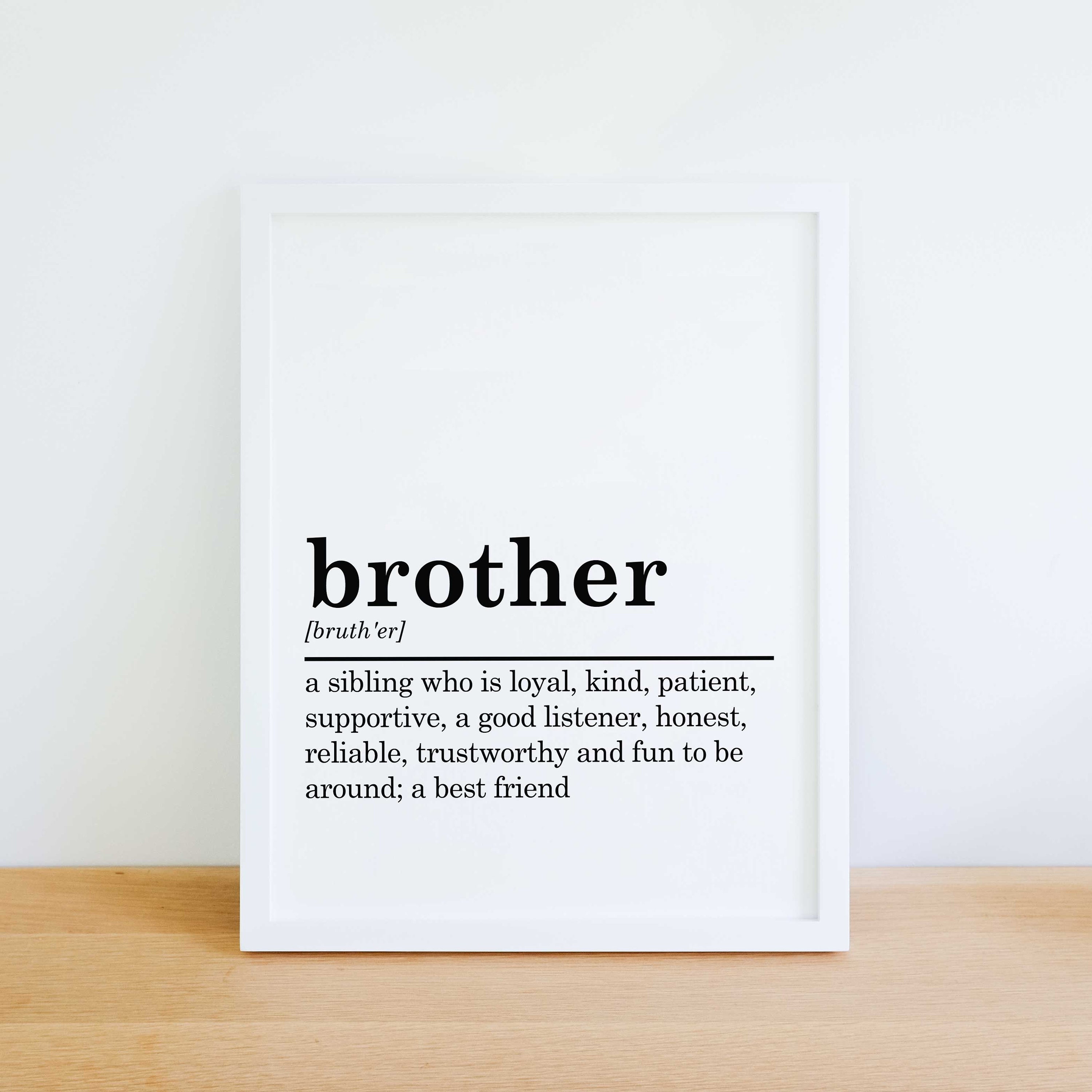 Brother Definition Printable Wall Art Brother Gift Gift for Etsy