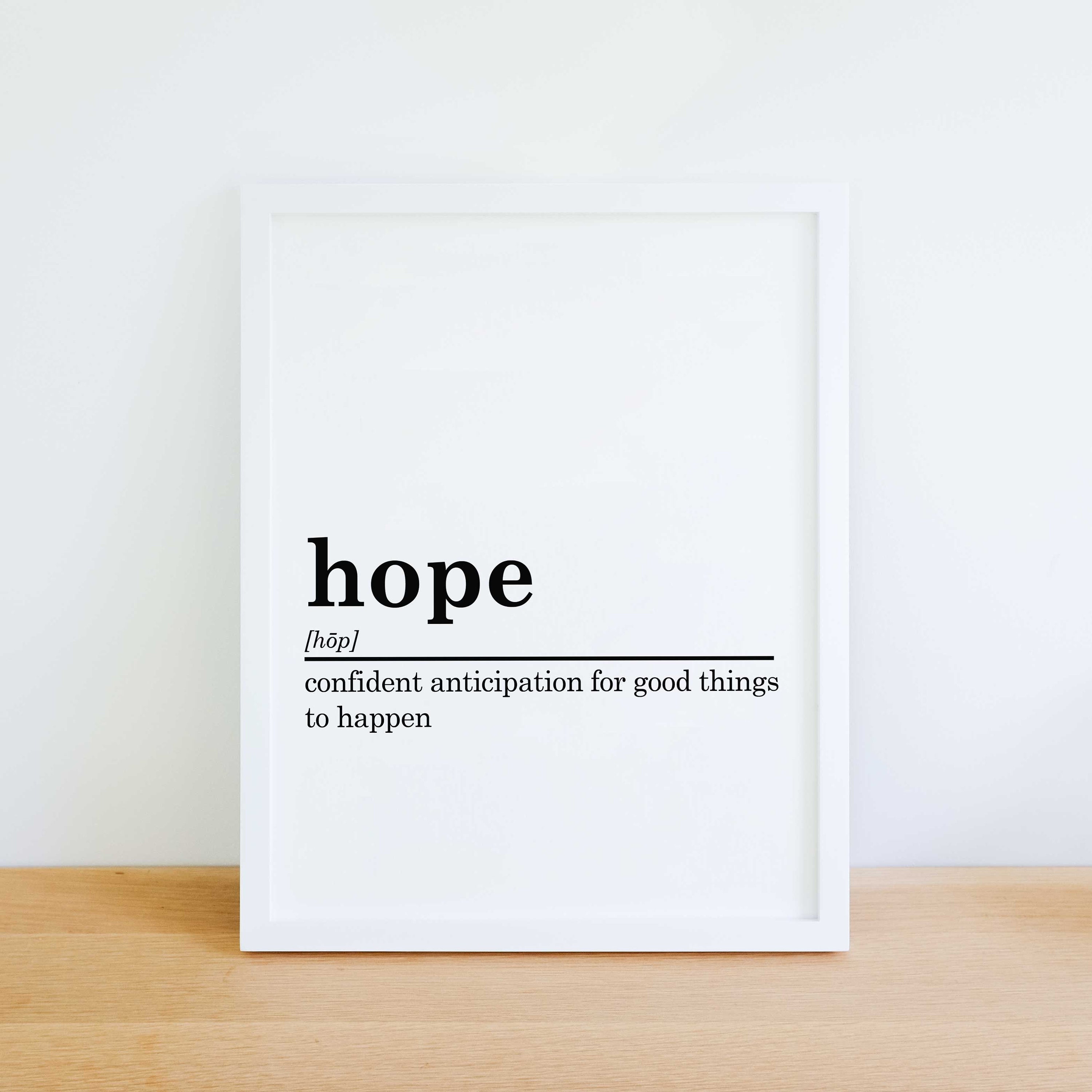Hope Definition Printable Wall Art Inspirational Wall Art Etsy