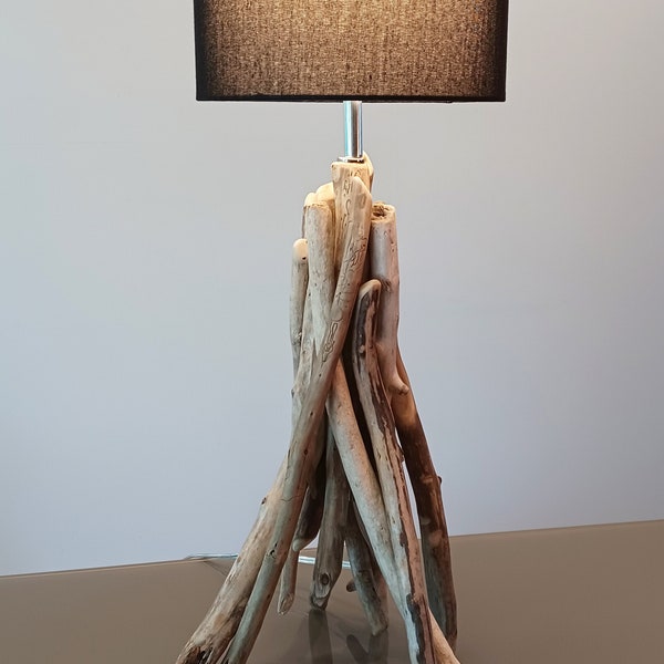 Lampe de table bois de grêve driftwood lamp cabin lamp lampe rustique