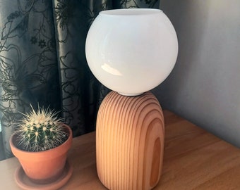 Table lamp, modern lamp, Mid-Century lamp, Scandinavian style, minimalist wood, handmade