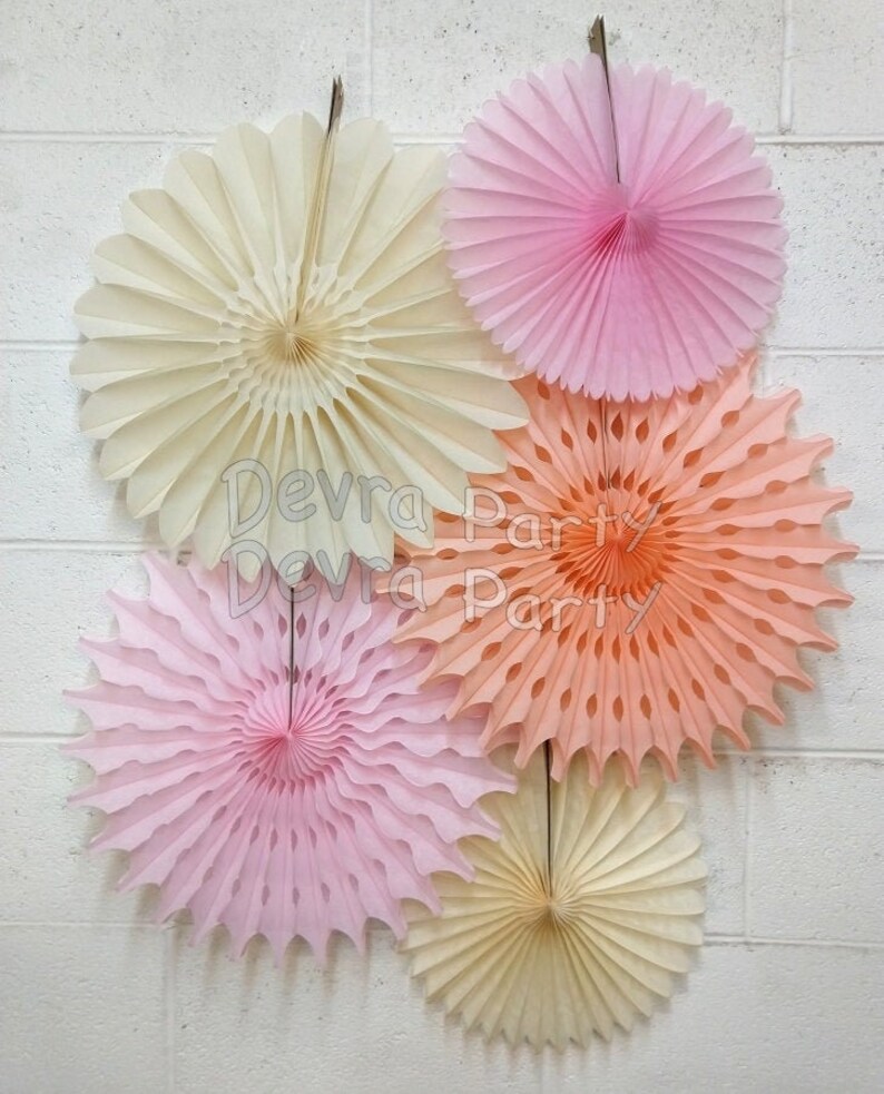 Tissue Paper Fans Set of 5 318 213 Etsy