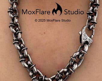 Silver Chain Necklace Gothic necklace, Stainless Steel Necklace, Y2K Necklace, 90S, Statement Necklace, Necklace for Men, Necklace for Women