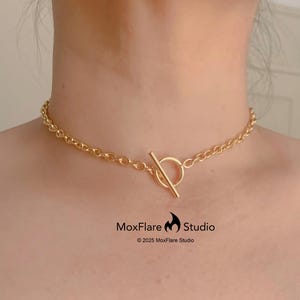 Colar de ouro, gargantilha com fecho em T unissex, colar gótico, joias góticas