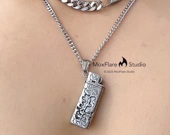Stainless Steel Necklace Stainless steel pendant Necklace  Silver necklace Curb Chain Necklace Necklace for men Chunky Necklace Statement