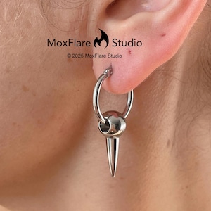 Silber Ohrringe, Edelstahl Ohrringe, Punk Ohrringe, Gothic Ohrringe, Grunge Ohrringe, Goth Ohrringe, Silber Schmuck Gothic Schmuck