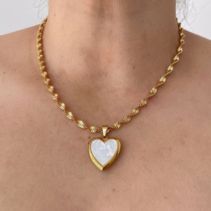 Heart Necklace Locket Necklace Birthday Gift For Her Heart Locket Necklace For Mom Herringbone Necklace Statement Jewelry Snake Chain