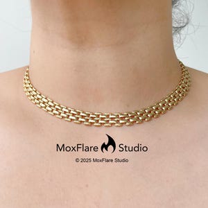 Gold Necklace  Gold Statement Necklace, Vintage Necklace, Watch Band Necklace Gift for her, Necklace for Woman Choker Necklace Gift for mom