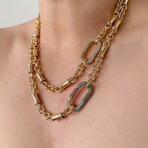 Statementketting, dikke ketting, ketting voor vrouwen, ketting met laagjes, cadeau voor haar, cadeau voor moeder, gold filled ketting, verjaardagscadeau