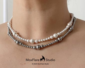 Stainless Steel Ball Chain, Statement Necklace, Chain Necklace Chunky, Bulk Necklace, Silver Necklace, Ball Chain Choker, Gift for Her