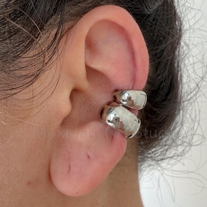 Öronmanschett utan piercing, silverörhängen, rostfria örhängen, conch-örhängen, soffmanschett, conch hoop minimalistiska örhängen stapelörhängen