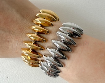 Gold Chunky Bracelet • Gold Bracelet • Gold Bangle • Statement Bracelet • Stainless Steel Bracelet