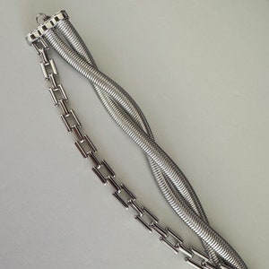 Silverhalsbandset Statementhalsband Chunky halsband Skrymmande halsband Lagerhalsband Halsband i vintagestil Ormkedja Present till henne bild 4