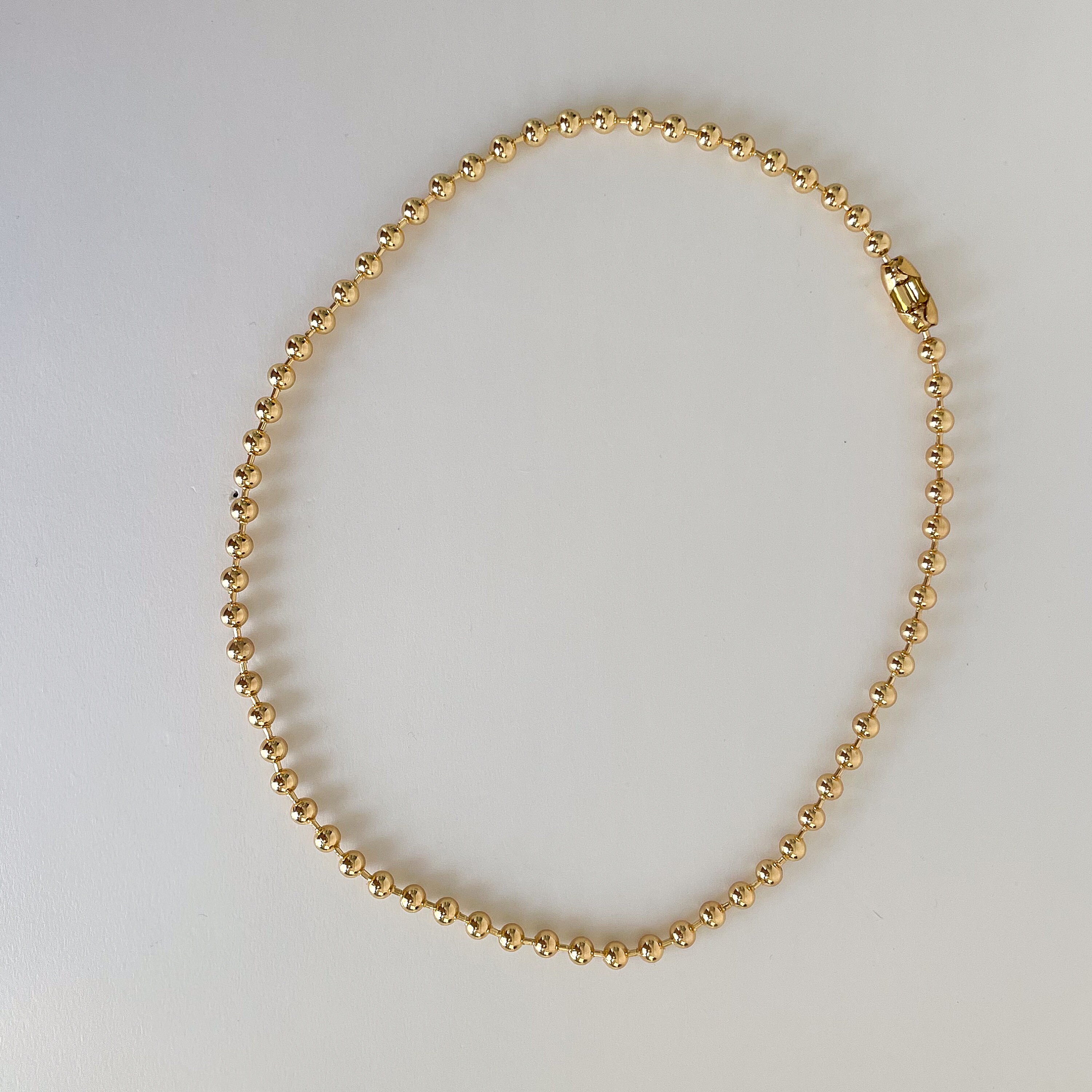 Stainless Steel Ball Chain Gold Necklace for Women Statement