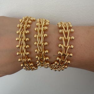 Guldarmband med uttalande, Guldarmband, Vintagearmband, Grovt armband, Ringbrynjearmband, Vintagesmycken