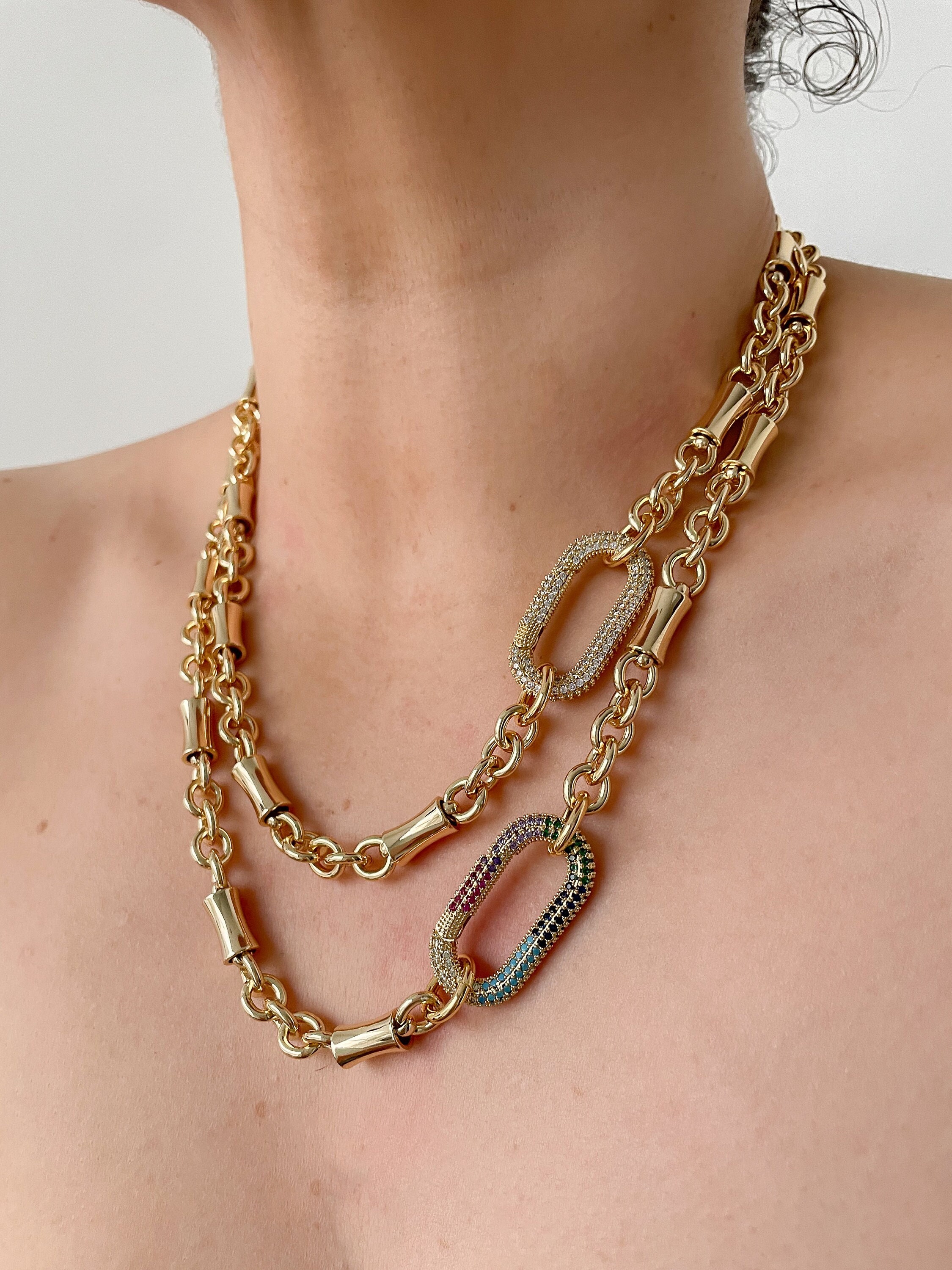 Statement Necklace, Chunky Necklace, Necklace for women, Layering Necklace, gift for her, gift for mom,Gold Filled Necklace, Birthday gift