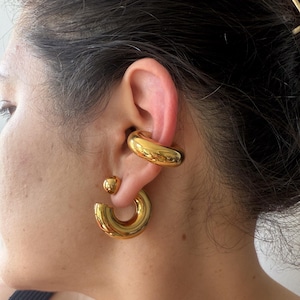 Silver Hoop Earrings Silver Stud Earrings Silver Earrings Ear Jacket Chunky Earrings Statement Earrings Gift for her No tarnish image 6