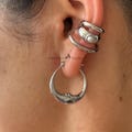 Silver Earrings, Silver Hoop Earrings, Moon Earrings, Stainless Steel Earrings, Hoop Earrings, Gold Earrings,Silver Jewelry