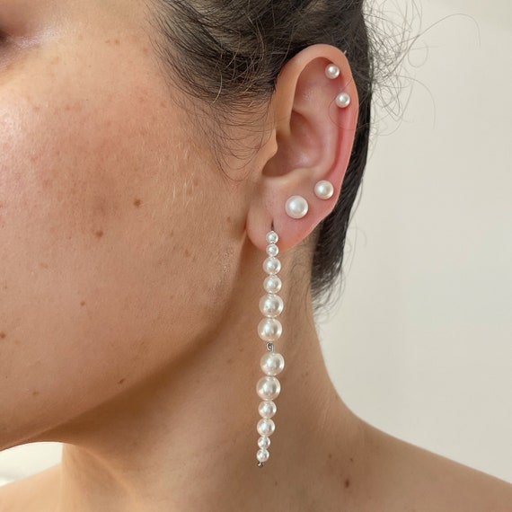 Pearl Earrings, Drop Earrings, Long Pearl Earrings, Bridal
