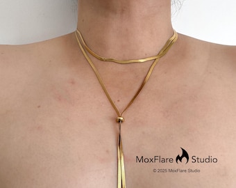 Collar de oro, collar de cadena de serpiente, collar delicado, collar minimalista, collar de espiga, collar para superponer, gargantilla, regalo para ella
