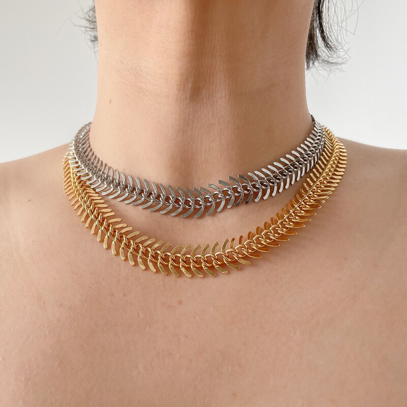 Large Fishbone Necklace - Etsy