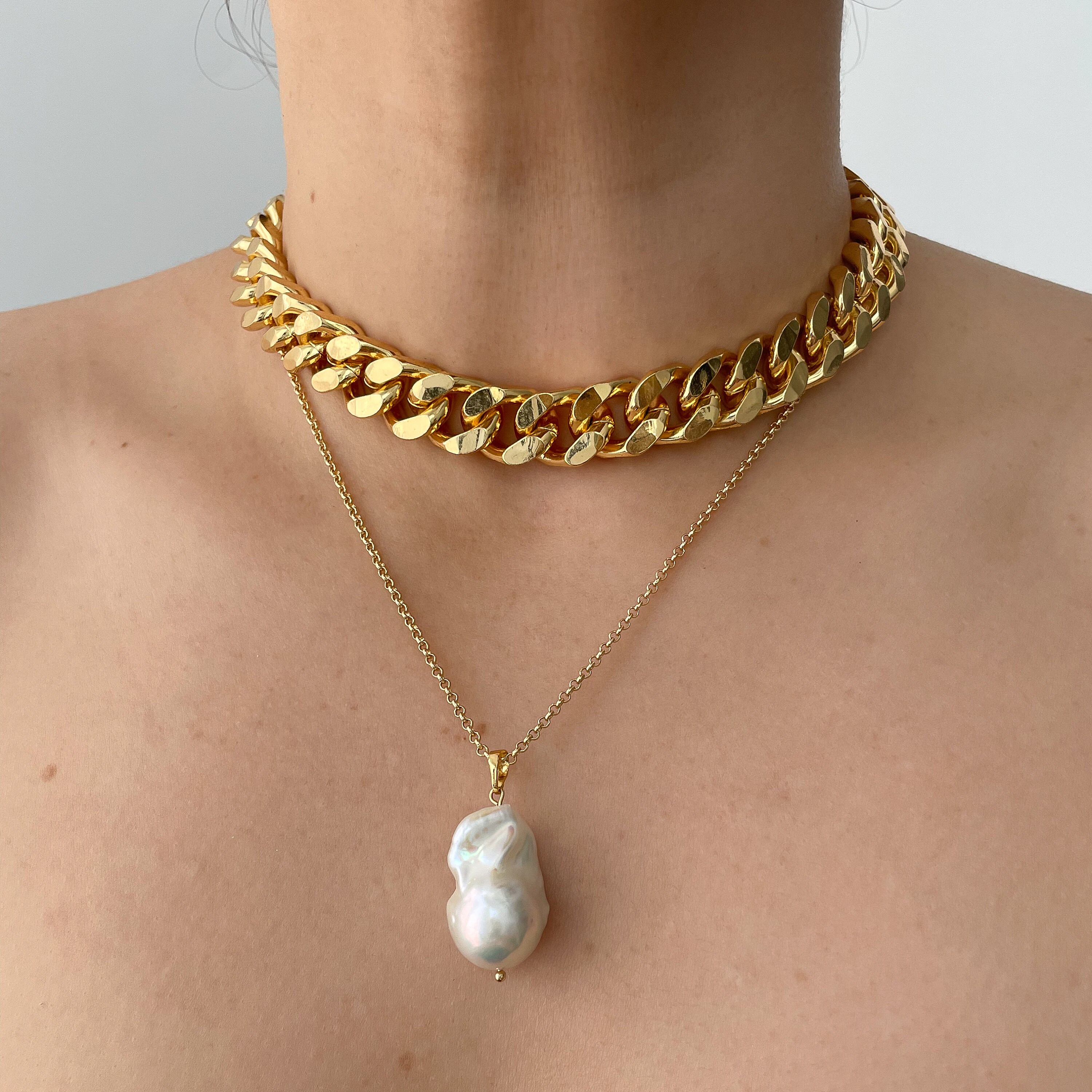 Pearl Necklace, Fresh Water Pearl Choker, Single Pearl Necklace 