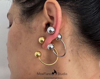 Gold Hoop Earrings Ear Jacket Unique Statement Earrings Ball Earrings Nose Ring Hoop