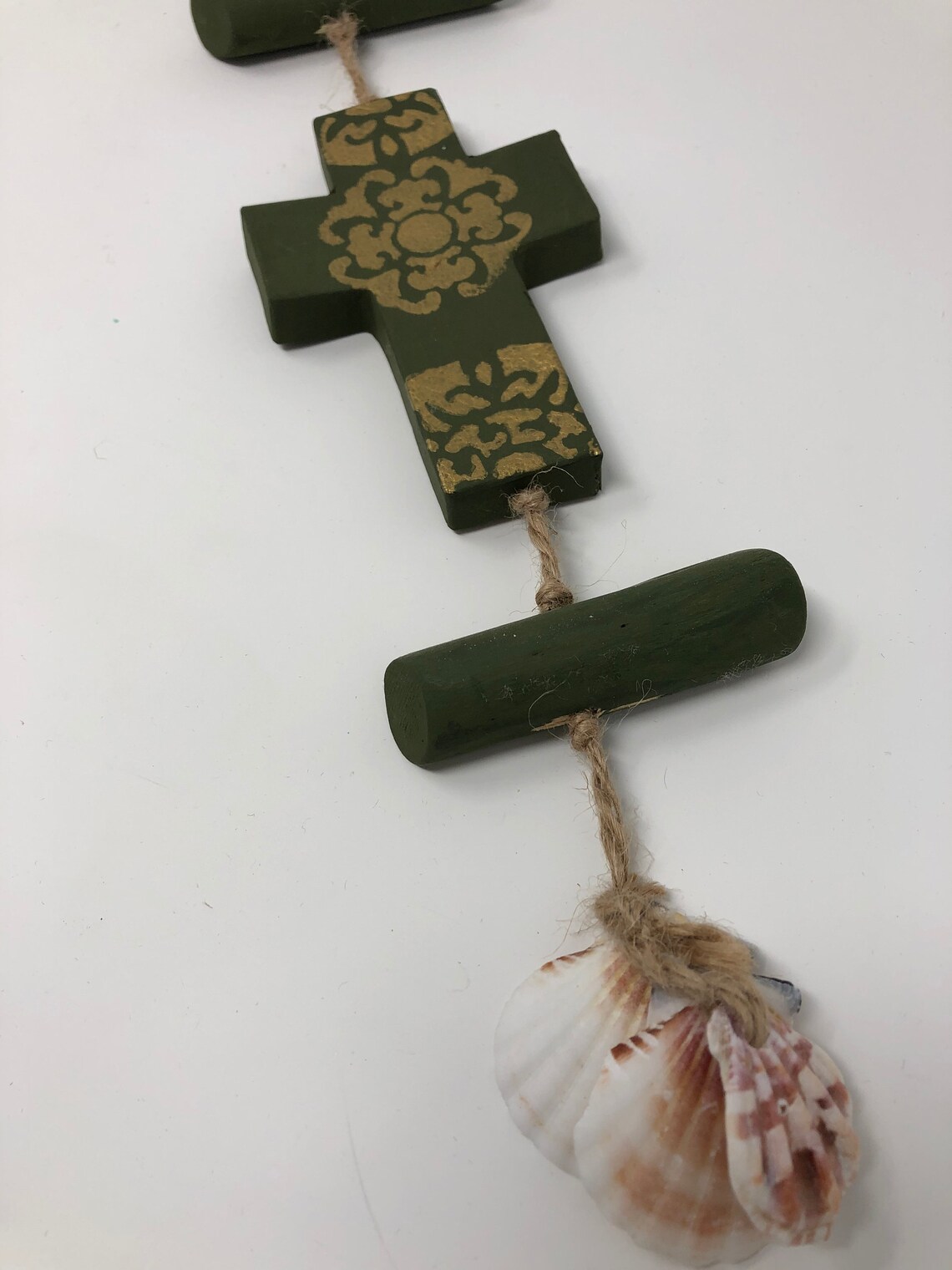 Hanging Jute Paper Mache Cross and Painted Driftwood Etsy