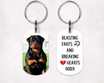 Blasting Farts and Breaking Hearts, Funny pet photo keychains, Pet photo Keychain, Dog Photo Keychain, Pet Parent gift, Pet picture keychain