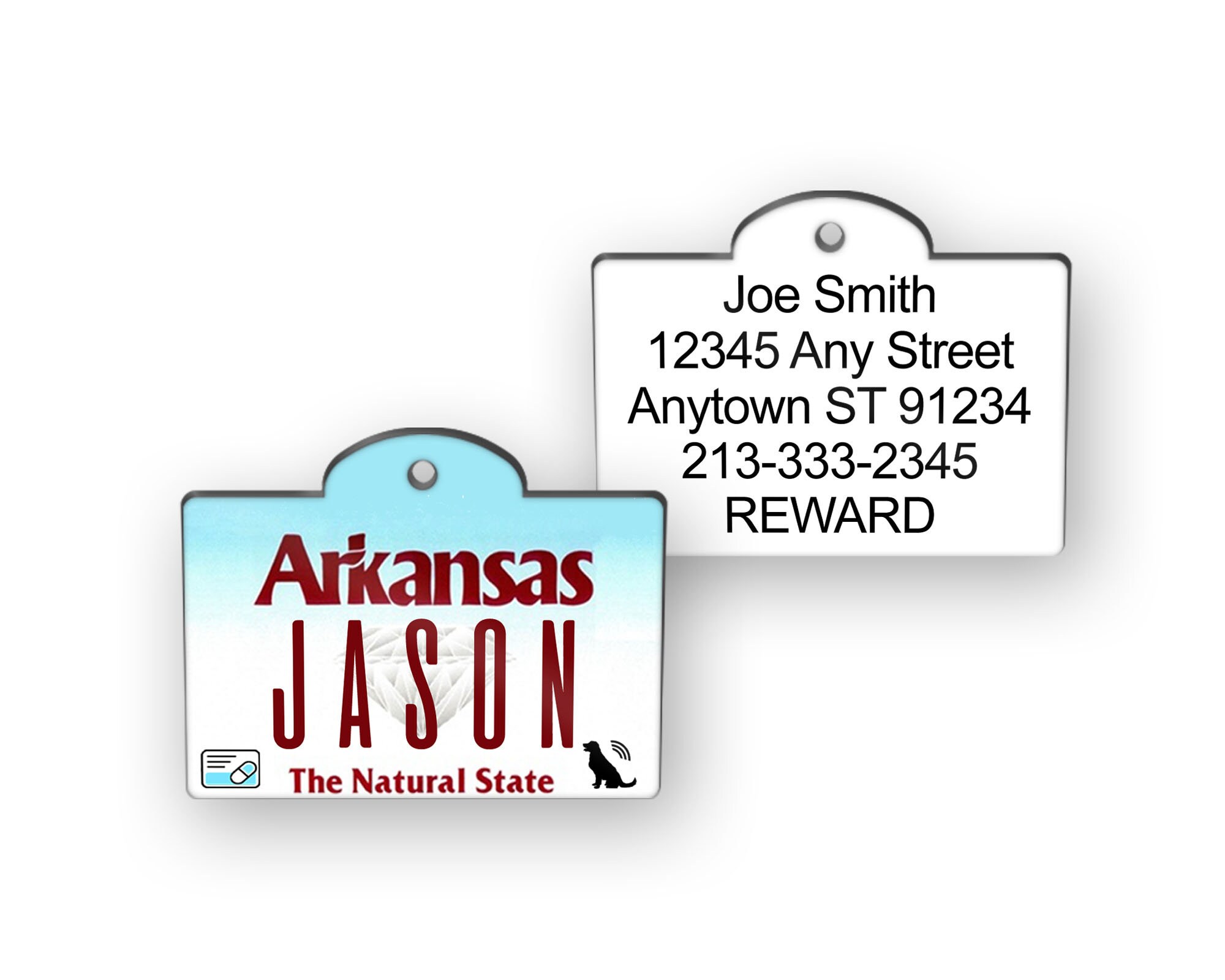 Arkansas State License Plate Custom Pet ID Tag Personalized Etsy