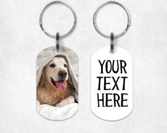 Custom text pet picture keychain, Funny pet photo keychains, Pet photo Keychain, Dog Photo Keychain, Pet Parent gift, Pet picture keychain