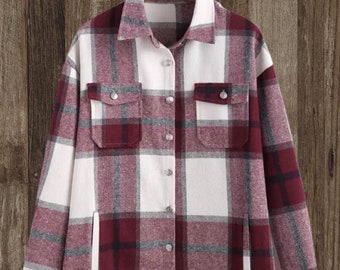 Maroon Flannel Shirt - Etsy